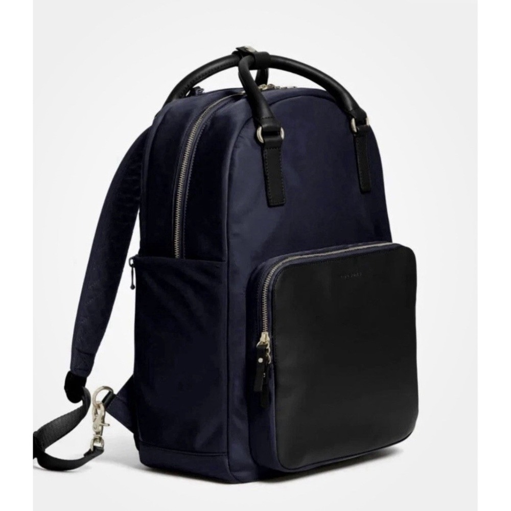 Lo & Sons The Rowledge Backpack Large Travel Briefcase Bag Navy Gold‎ Camel